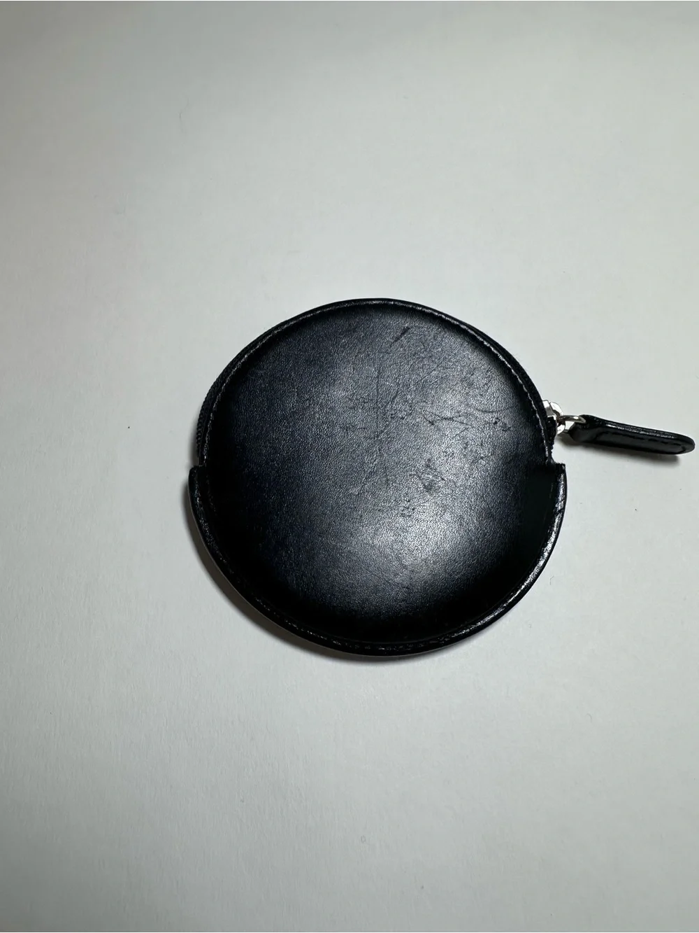 Coach Y2K Black Round Leather Coin Case